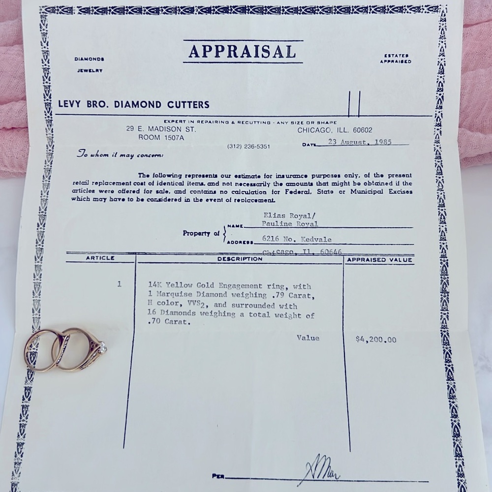 Vintage Engagement Ring & Band - Picture 9 of 9